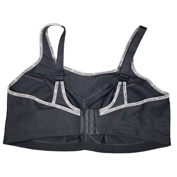 Glamorise Wire Free Bra Black Gray Womens Plus Size 48D No Pads - Picture 4 of 6